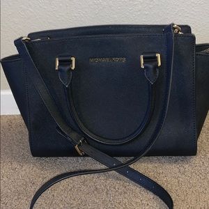 Michael Kors Womens Selma Leather Satchel Handbag